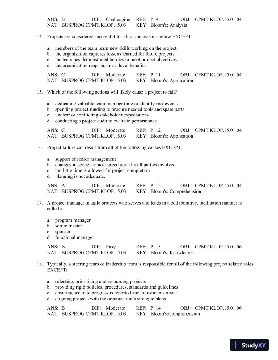 Test Bank For Contemporary Project Management, 3rd Edition, page 7