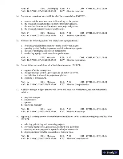 Test Bank For Contemporary Project Management, 3rd Edition - Page 7 preview image