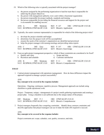 Test Bank For Contemporary Project Management, 3rd Edition - Page 8 preview image