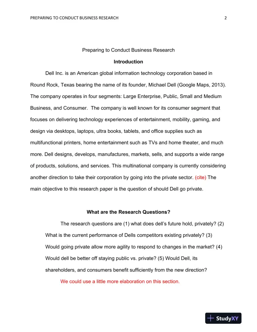 RES 351 Preparing to Conduct Business Research, page 3