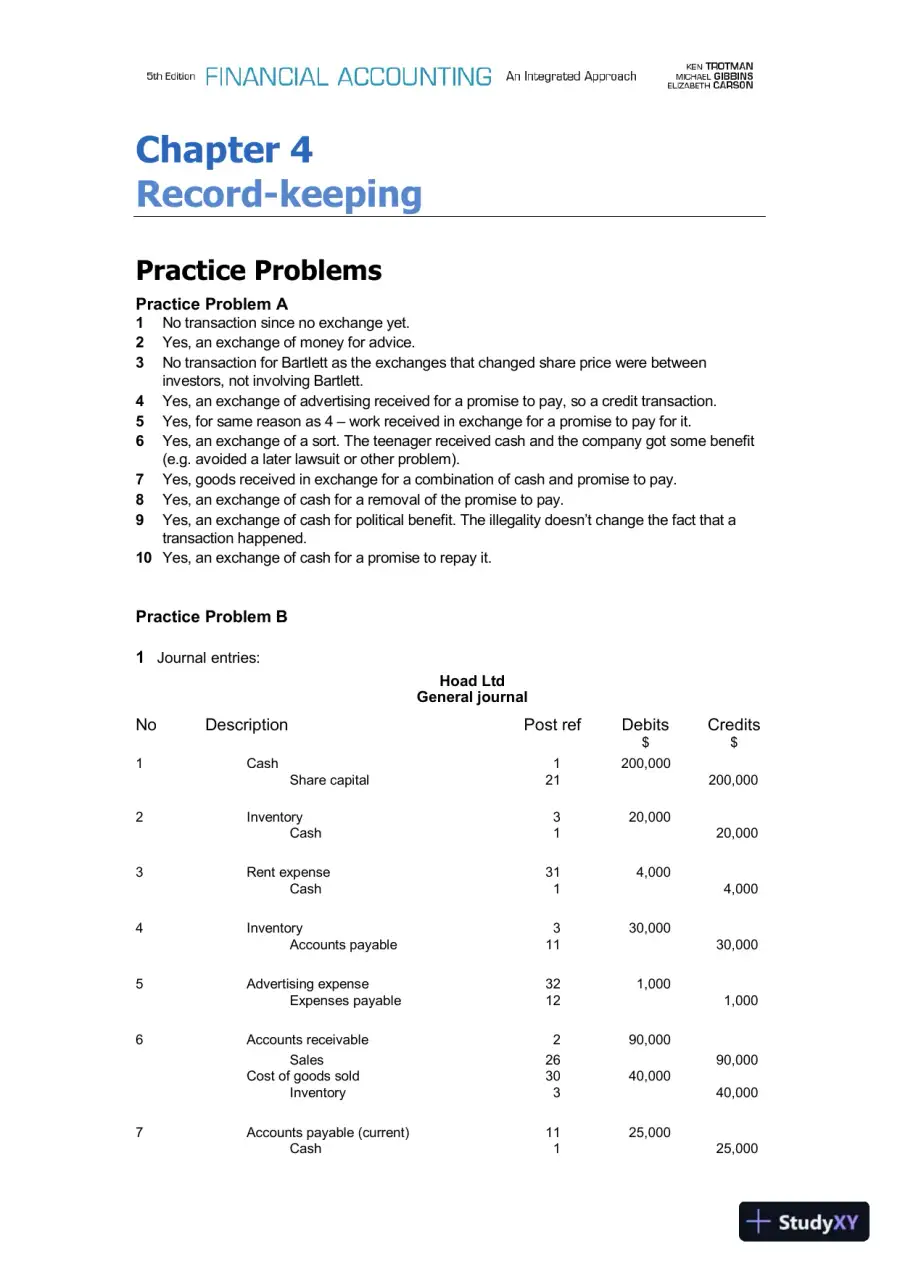 Financial Accounting: An Integrated Approach, 5th Edition Solution Manual, page 11