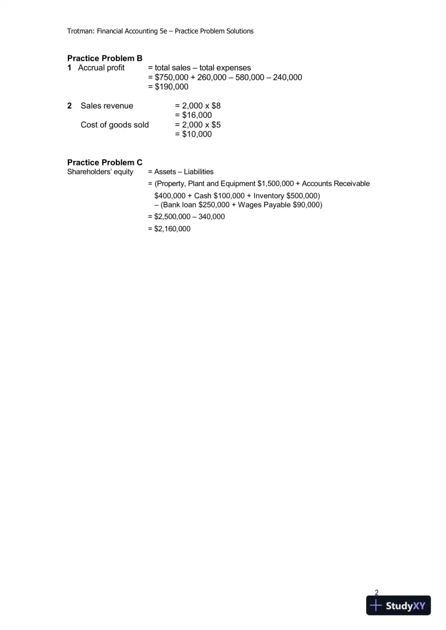 Financial Accounting: An Integrated Approach, 5th Edition Solution Manual, page 3