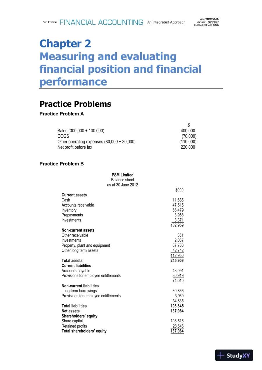 Financial Accounting: An Integrated Approach, 5th Edition Solution Manual, page 4