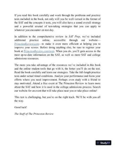 Princeton Review SAT Premium Prep, 2023: 9 Practice Tests + Review and Techniques (2022) - Page 16 preview image