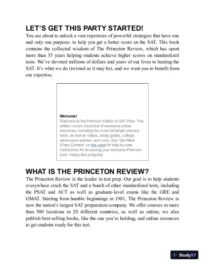 Princeton Review SAT Premium Prep, 2023: 9 Practice Tests + Review and Techniques (2022) - Page 23 preview image