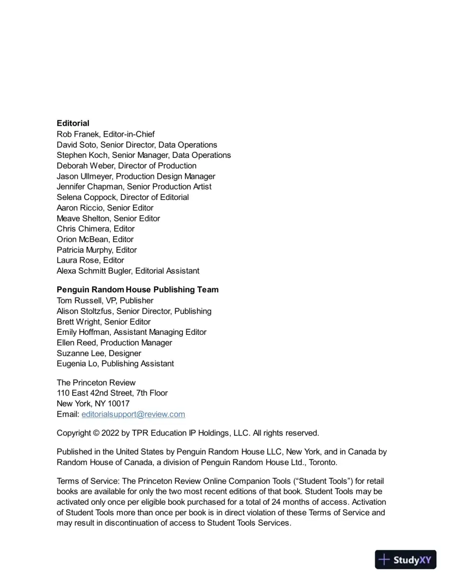 Princeton Review SAT Premium Prep, 2023: 9 Practice Tests + Review and Techniques (2022), page 4