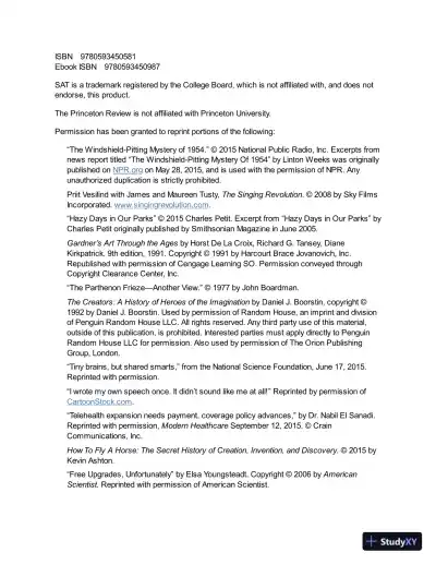 Princeton Review SAT Premium Prep, 2023: 9 Practice Tests + Review and Techniques (2022) - Page 5 preview image