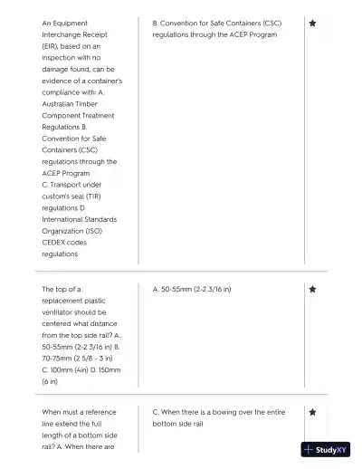 IICL Container Inspector's Pracice Exam with Answers (80 Solved Questions) - Page 4 preview image