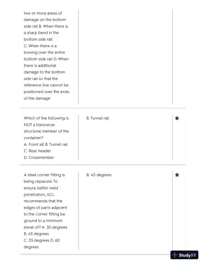 IICL Container Inspector's Pracice Exam with Answers (80 Solved Questions) - Page 5 preview image
