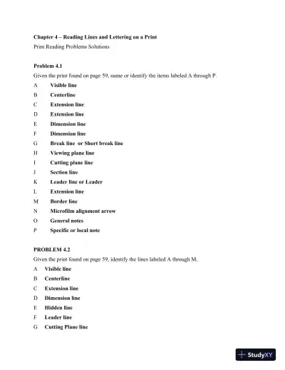 Print Reading for Engineering and Manufacturing Technology 3rd Edition Solution Manual - Page 13 preview image