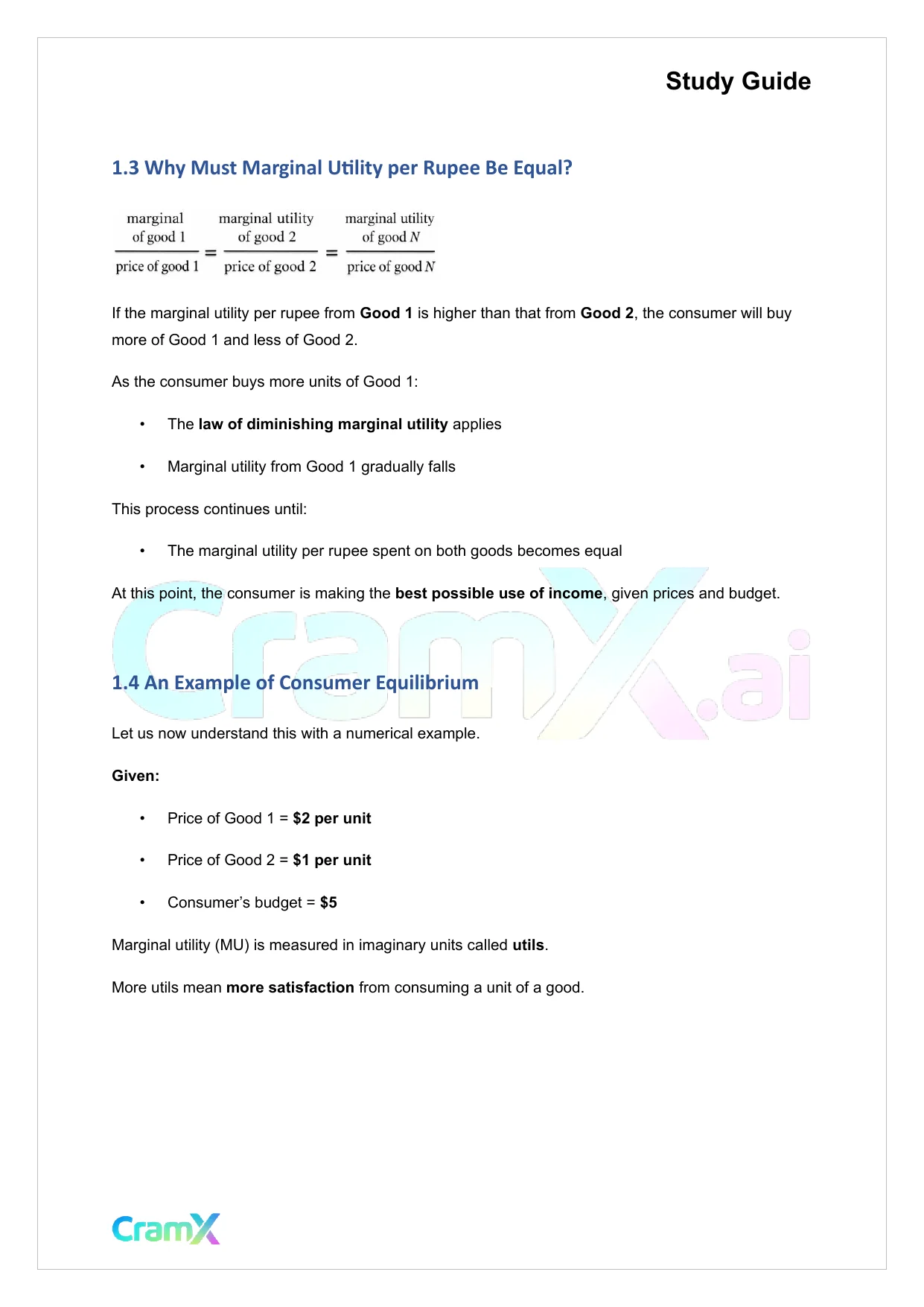 Economics - Theory of the Consumer - Page 2 preview image