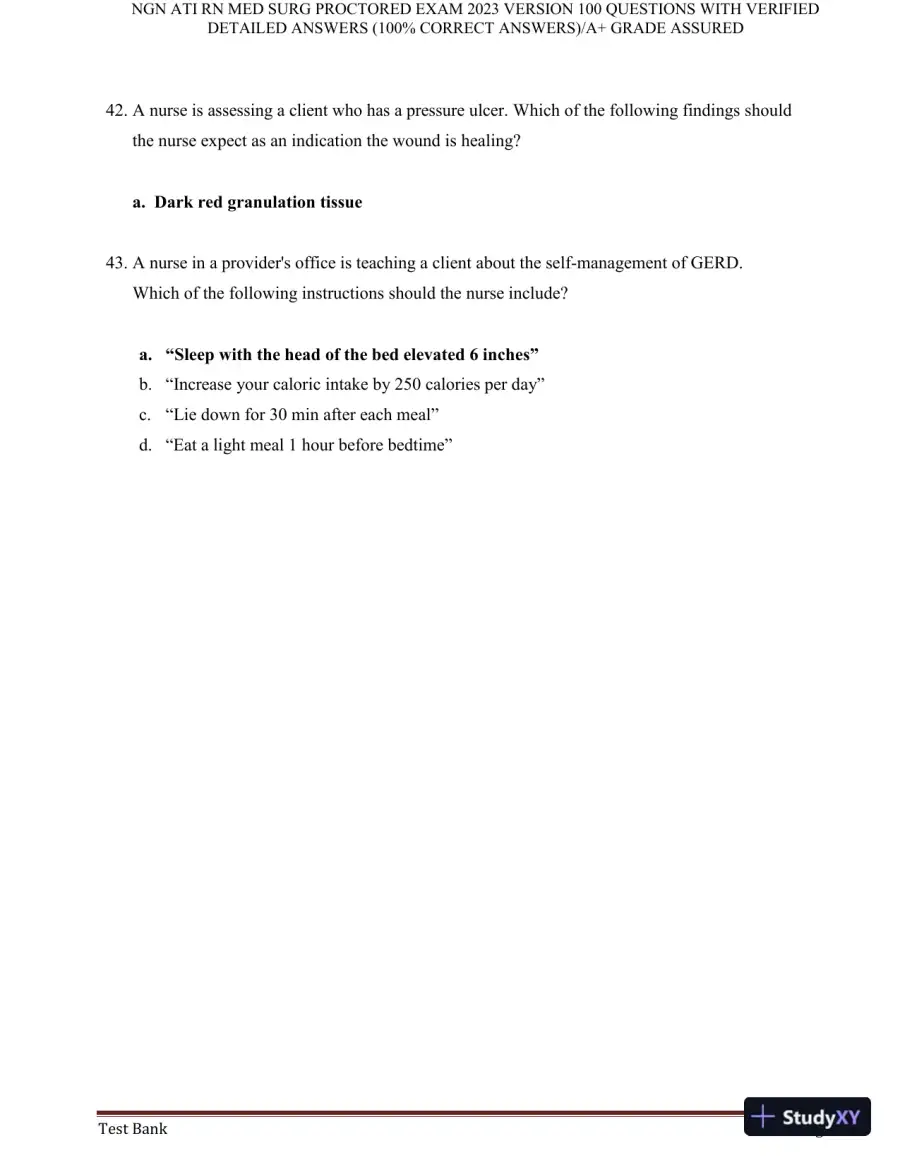 2023 NGN ATI RN Med Surg Proctored Exam with Answers (240 Solved Questions), page 15