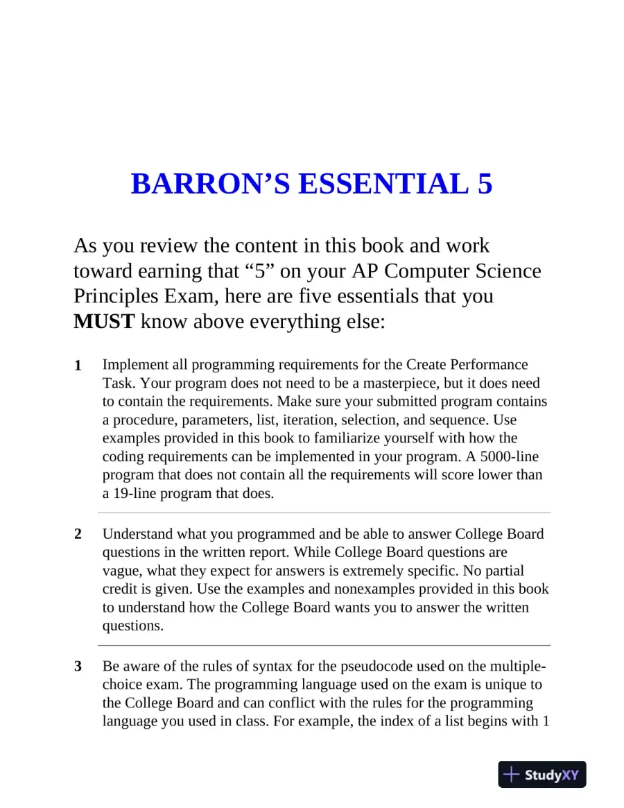 AP Computer Science Principles Premium, 2025: Prep Book with 6 Practice Tests + Comprehensive Review (2025), page 12