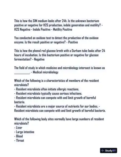 Microbiology Lab Final Study guide with Answers (115 Solved Questions) - Page 12 preview image