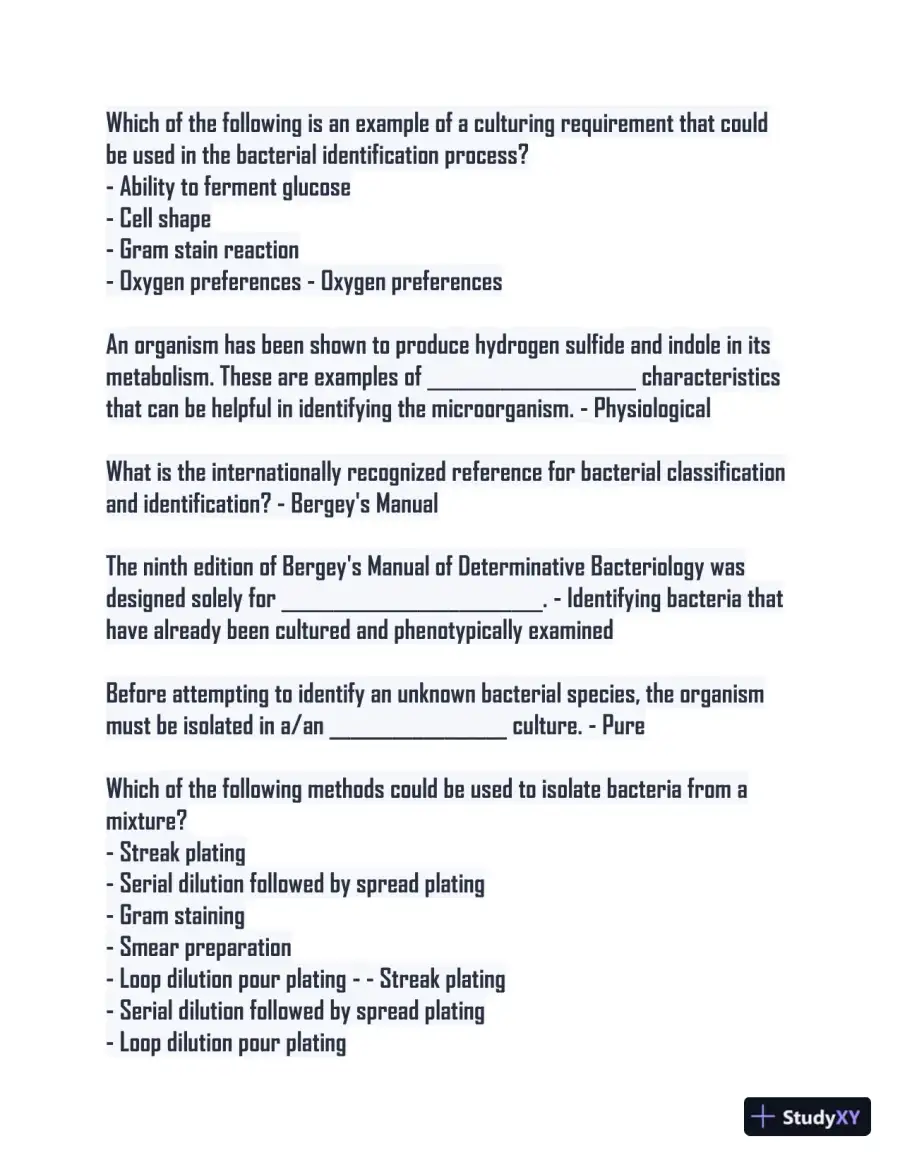 Microbiology Lab Final Study guide with Answers (115 Solved Questions), page 5