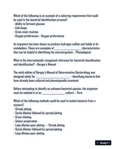 Microbiology Lab Final Study guide with Answers (115 Solved Questions) - Page 5 preview image