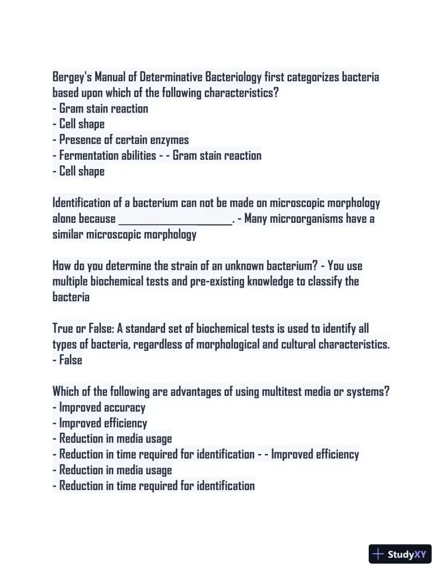 Microbiology Lab Final Study guide with Answers (115 Solved Questions), page 6