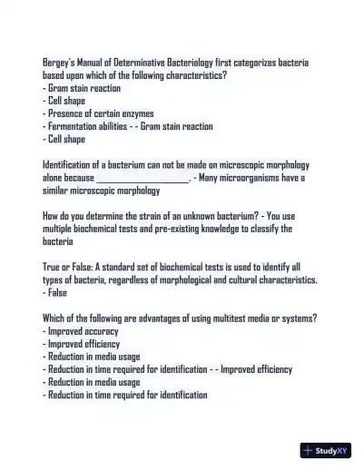 Microbiology Lab Final Study guide with Answers (115 Solved Questions) - Page 6 preview image