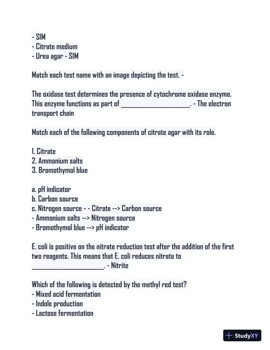 Microbiology Lab Final Study guide with Answers (115 Solved Questions), page 9