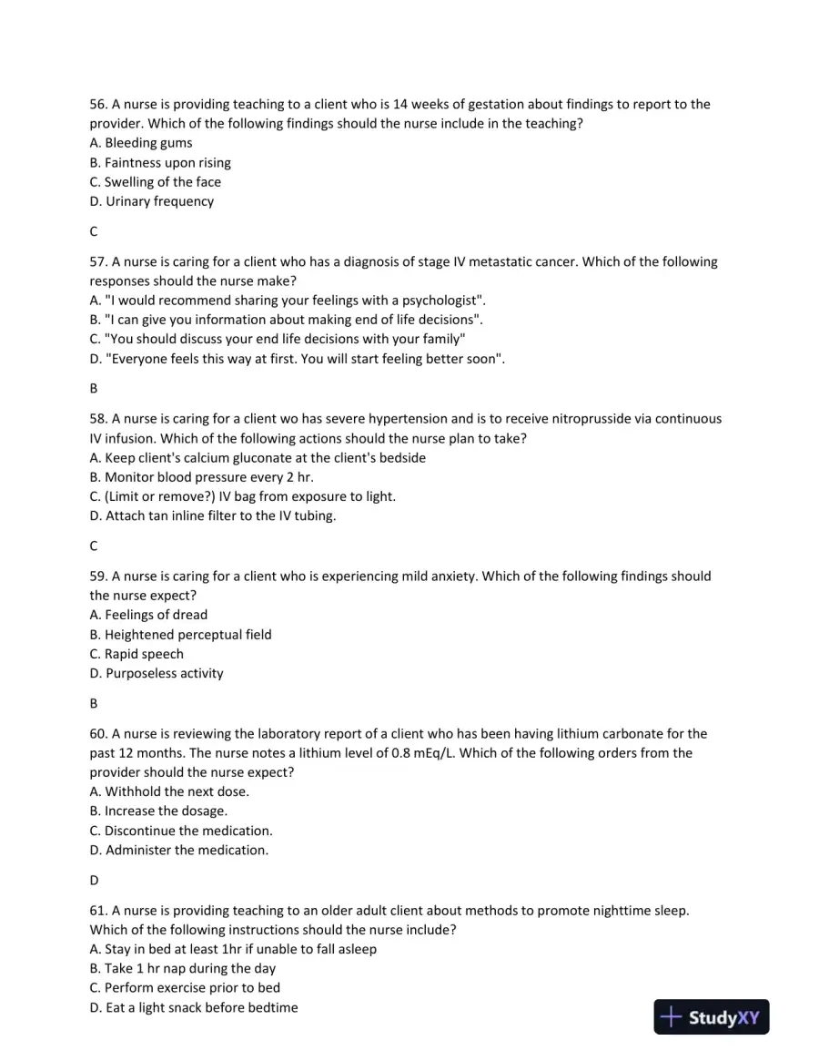 ATI Childcare Predictor Exam With Answers (113 Solved Questions), page 11