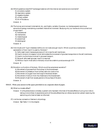 Test Bank For Human Physiology: An Integrated Approach, 8th Edition - Page 5 preview image