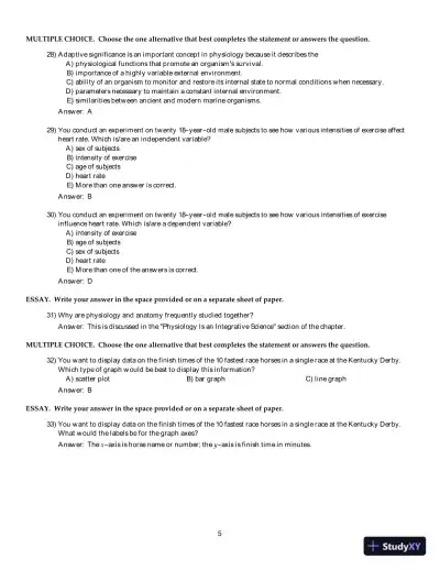 Test Bank For Human Physiology: An Integrated Approach, 8th Edition - Page 6 preview image