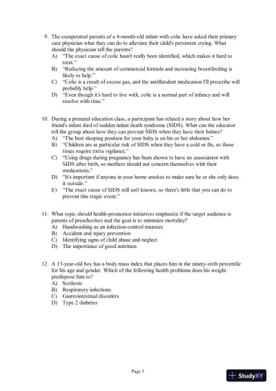 Test Bank for Pathophysiology: Concepts of Altered Health States, 8th Edition - Page 10 preview image
