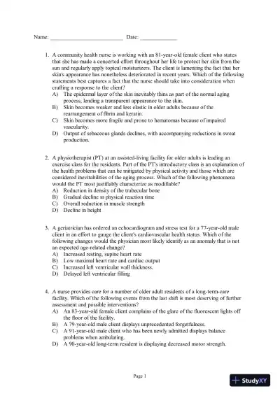Test Bank for Pathophysiology: Concepts of Altered Health States, 8th Edition - Page 14 preview image