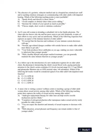 Test Bank for Pathophysiology: Concepts of Altered Health States, 8th Edition - Page 15 preview image