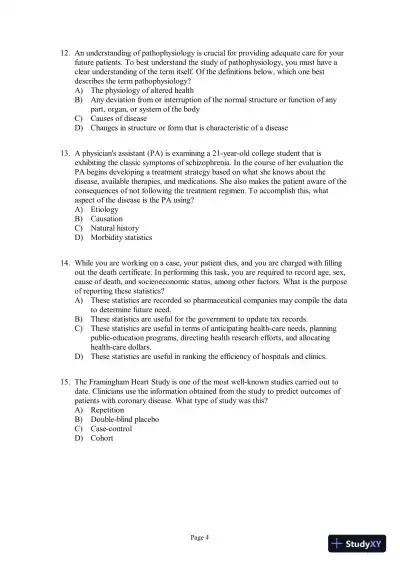 Test Bank for Pathophysiology: Concepts of Altered Health States, 8th Edition - Page 5 preview image