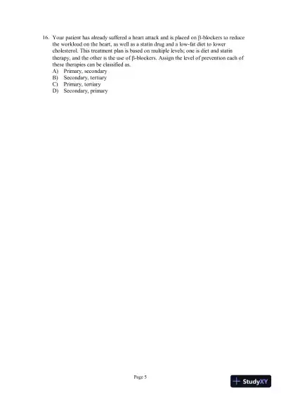 Test Bank for Pathophysiology: Concepts of Altered Health States, 8th Edition - Page 6 preview image