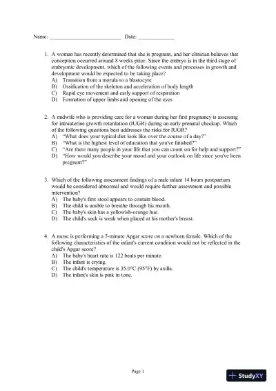 Test Bank for Pathophysiology: Concepts of Altered Health States, 8th Edition - Page 8 preview image