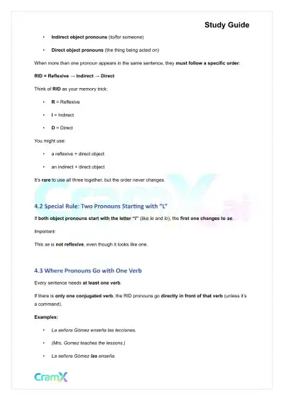 Spanish II - Pronouns - Page 10 preview image