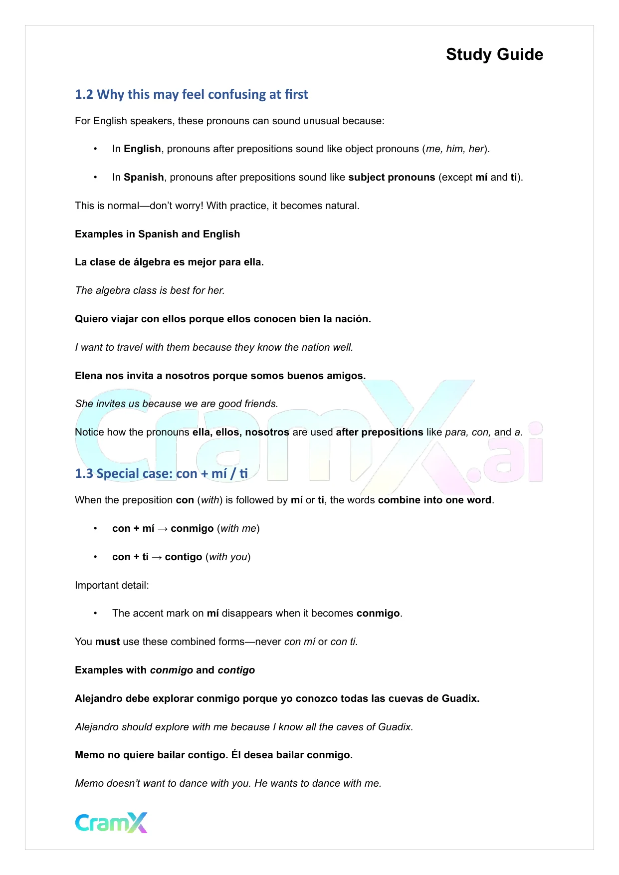 Spanish II - Pronouns - Page 2 preview image