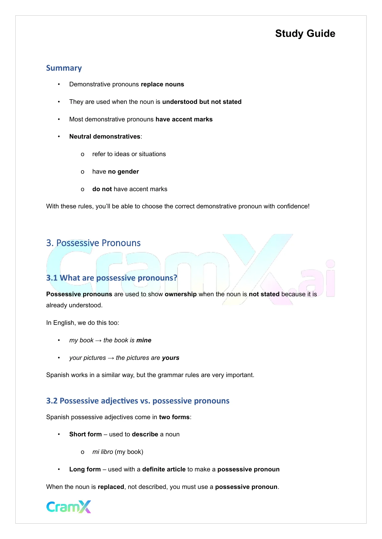 Spanish II - Pronouns - Page 6 preview image