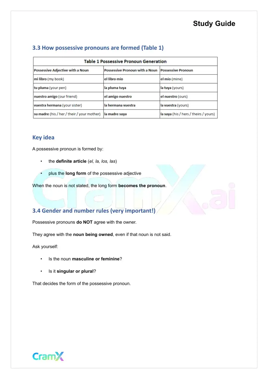 Spanish II - Pronouns, page 7