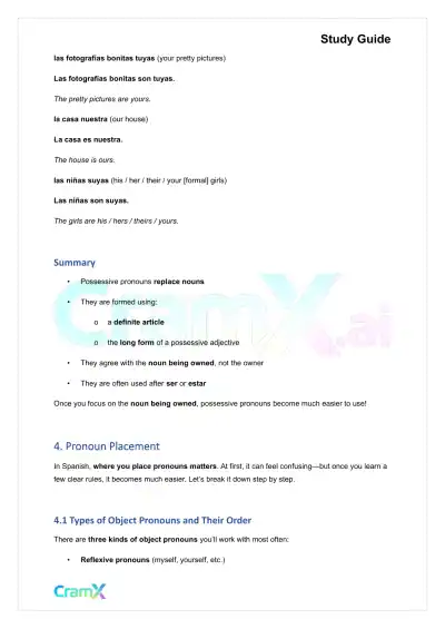 Spanish II - Pronouns - Page 9 preview image