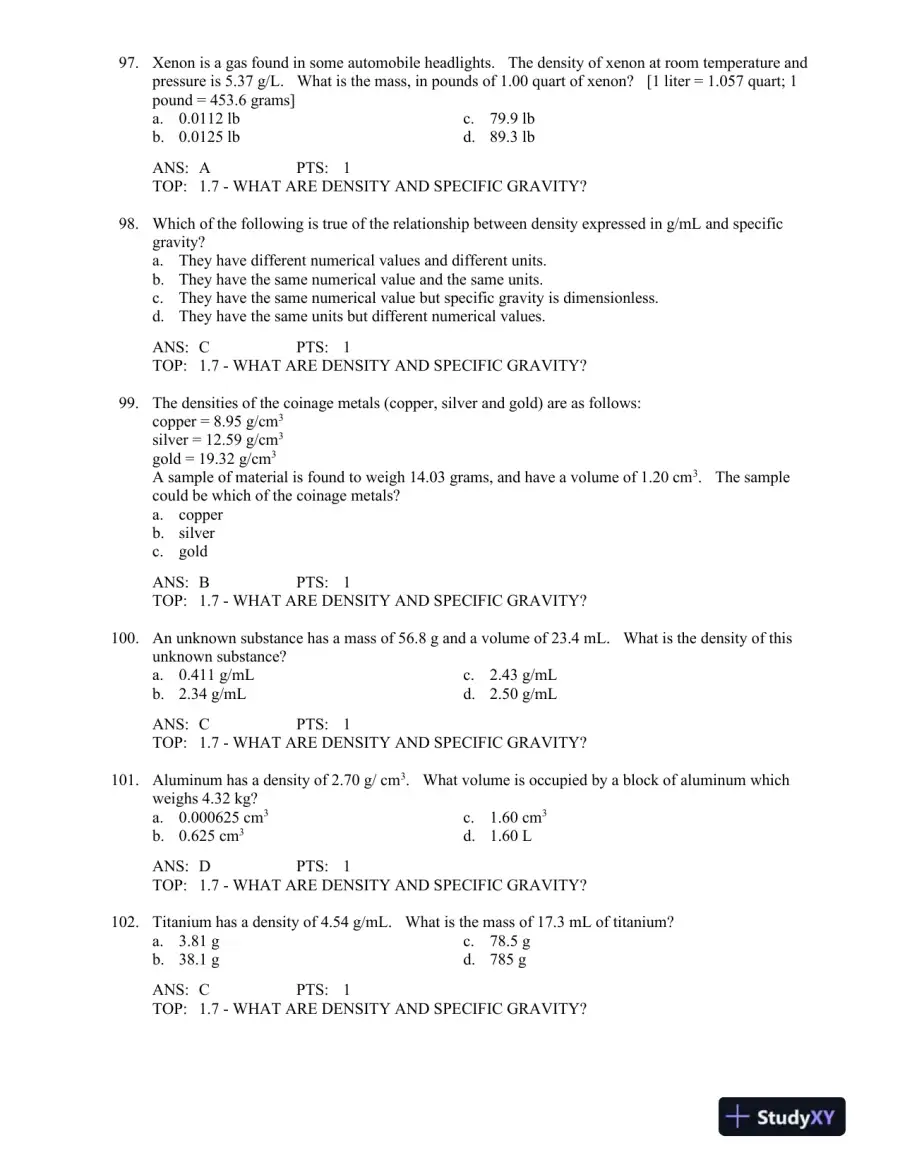 Test Bank For Introduction To General, Organic And Biochemistry, 10th Edition, page 15