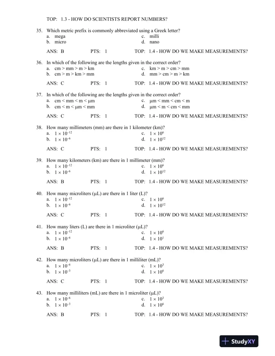 Test Bank For Introduction To General, Organic And Biochemistry, 10th Edition, page 7