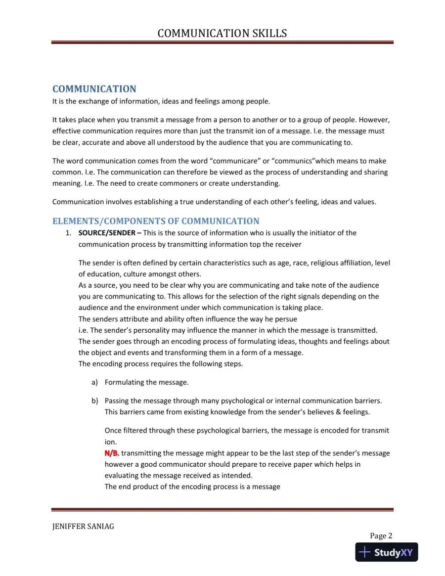 The Dynamics of Effective Communication: Components, Models, and Overcoming Barriers, page 3