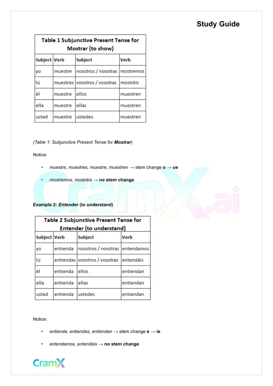 Spanish II - Subjunctive Mood I, page 2