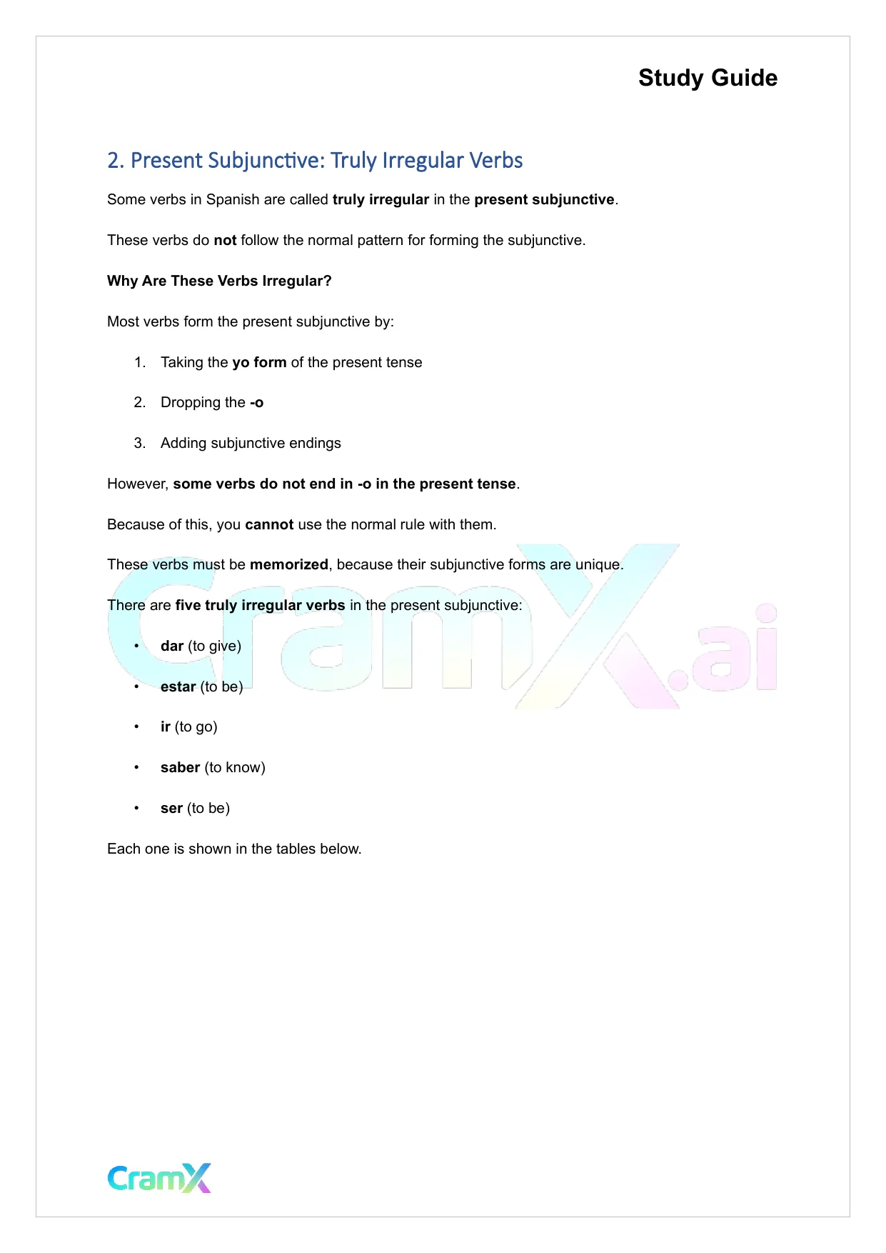 Spanish II - Subjunctive Mood I - Page 5 preview image