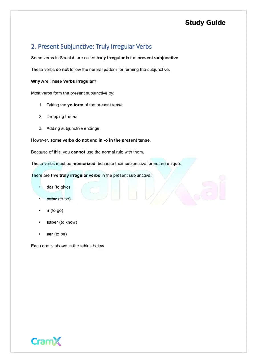 Spanish II - Subjunctive Mood I, page 5