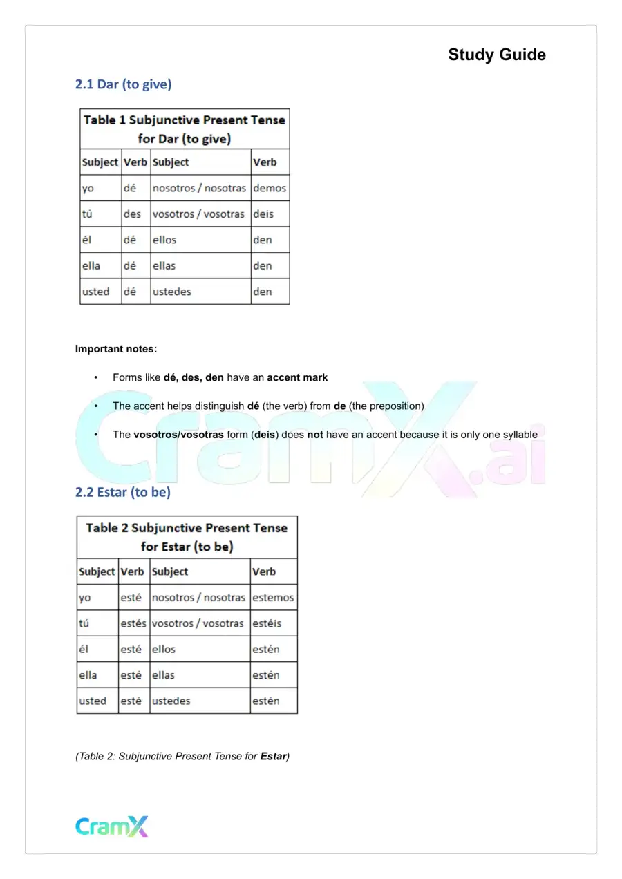 Spanish II - Subjunctive Mood I, page 6