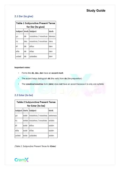 Spanish II - Subjunctive Mood I - Page 6 preview image