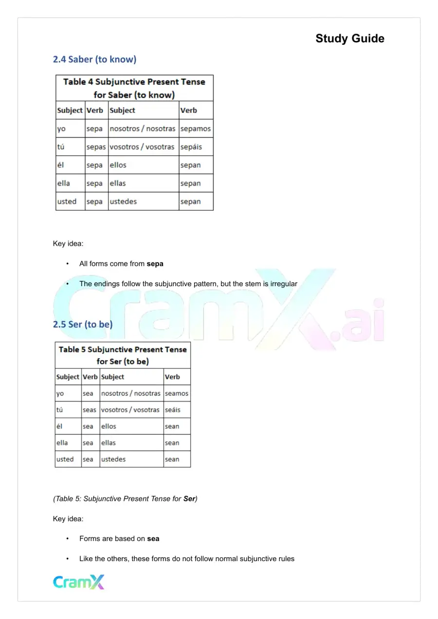 Spanish II - Subjunctive Mood I, page 8