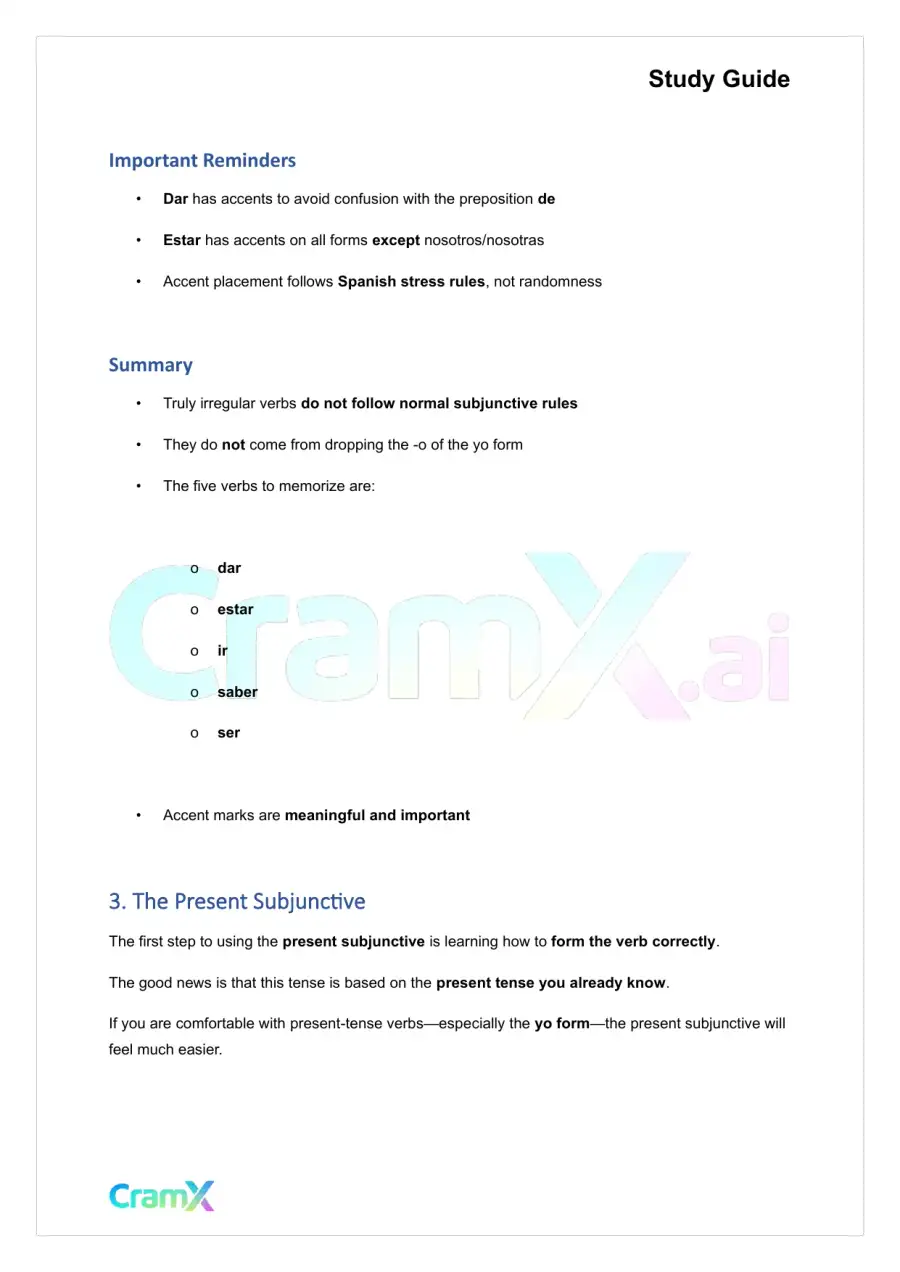 Spanish II - Subjunctive Mood I, page 9