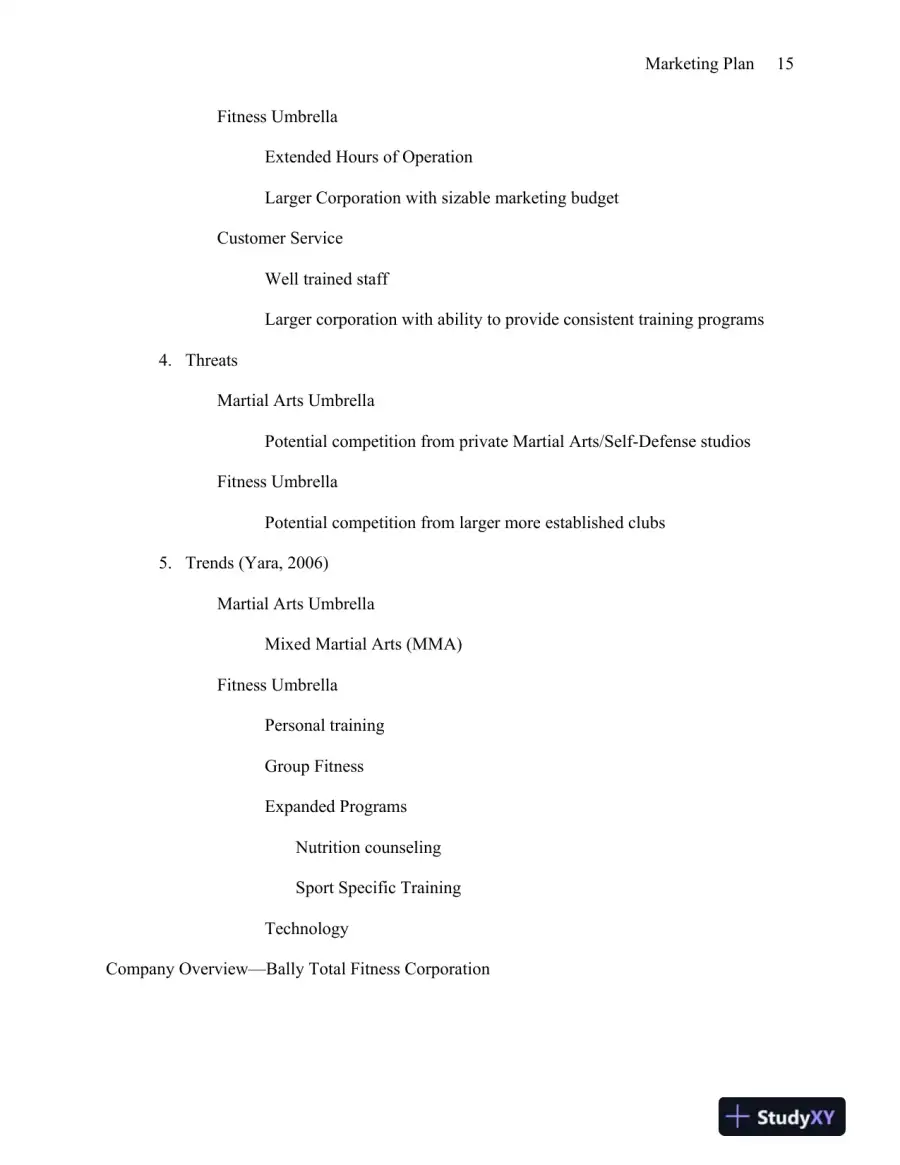 MBA570 Marketing Plan: Elite Martial Arts & Fitness University of Phoenix, page 16