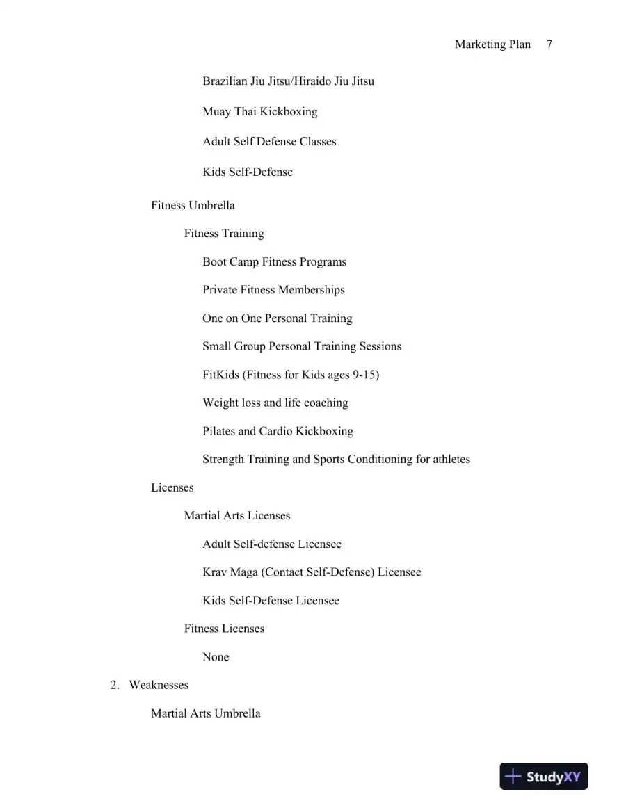 MBA570 Marketing Plan: Elite Martial Arts & Fitness University of Phoenix, page 8