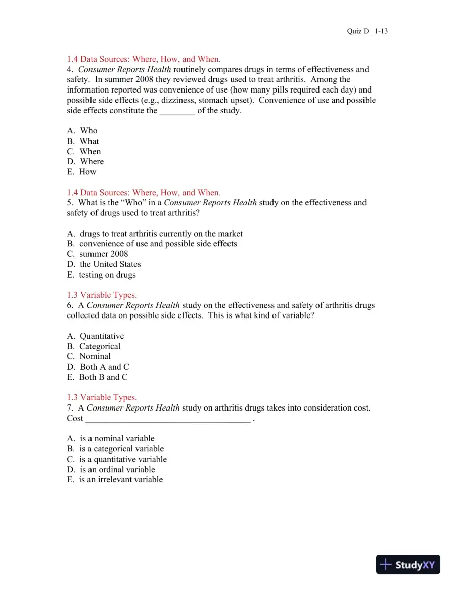 Test Bank for Business Statistics, 4th Edition, page 14